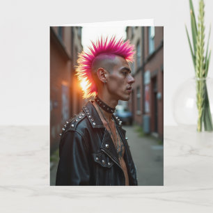 Magenta Haar Vatertagskarte Karte