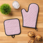 Magenta Häkchen Ofenhandschuh & Topflappen-Set (Oben Unten)