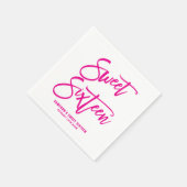 Magenta Hand Lettered Baby Shooting Paper Napkins Serviette (Ecke)