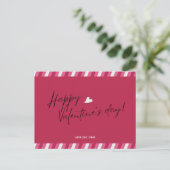 Magenta Happy Valentines Day Postkarte (Stehend Vorderseite)