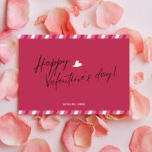 Magenta Happy Valentines Day Postkarte