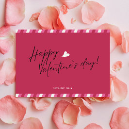 Magenta Happy Valentines Day Postkarte