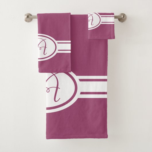 Magenta Haze Monogram Badhandtuch Set (Insitu)
