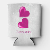 Magenta Hearts Personalisiert Can Cooler Dosenkühler (Vorderseite)