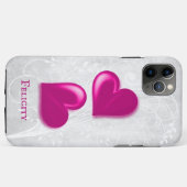 Magenta Hearts Personalisiert Case-Mate iPhone Hülle (Rückseite (Horizontal))