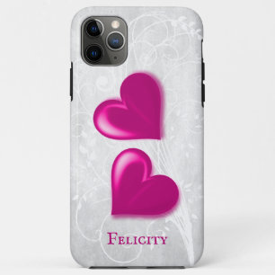 Magenta Hearts Personalisiert Case-Mate iPhone Hülle