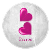 Magenta Hearts Personalisiert Keramik Knob Keramikknauf (Vorderseite)
