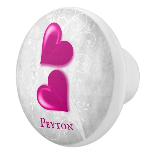Magenta Hearts Personalisiert Keramik Knob Keramikknauf (Rechts)