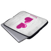Magenta Hearts Personalisierter Laptop-Sieb Laptopschutzhülle (Vorne Knopf)
