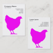 Magenta Hen Symbol - Schwarz auf Weiß Visitenkarte (Vorne/Hinten)