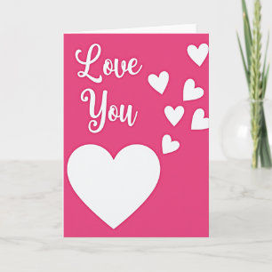 Magenta-Herzkarte "Love You" Karte
