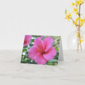 Magenta-Hibiskus-Note-Karte Karte (Gelbe Blume)