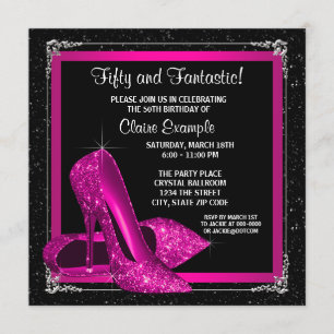 Magenta High Heel Shoes Geburtstagsparty Einladung