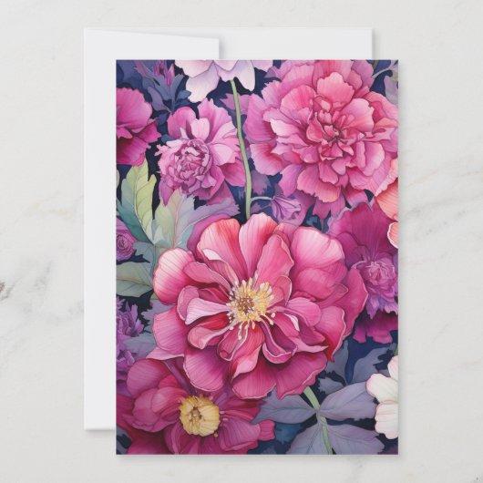 Magenta-Hochzeit im Herbst Einladung (Rückseite)