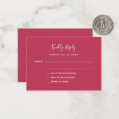Magenta Hochzeitsreaktion UAWG Mitteilungskarte (Vorderseite/Rückseite Beispiel)