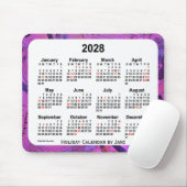 Magenta Holiday Art Calendar von Janz Mousepad (Mit Mouse)