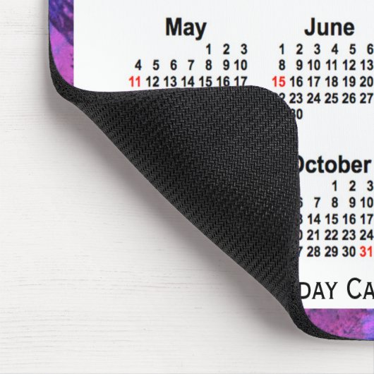 Magenta Holiday Art Calendar von Janz Mousepad (Ecke)