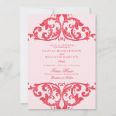 Magenta Hot Pink Baroque Chic Funky Wedding Einladung (Vorderseite)