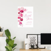 Magenta Hot Pink Brautparty Begrüßungszeichen Poster (Heimbüro)