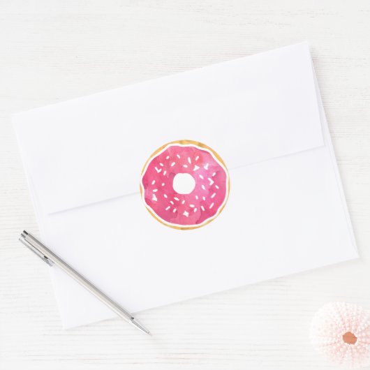 Magenta Hot Pink Donut Stickers (Umschlag)