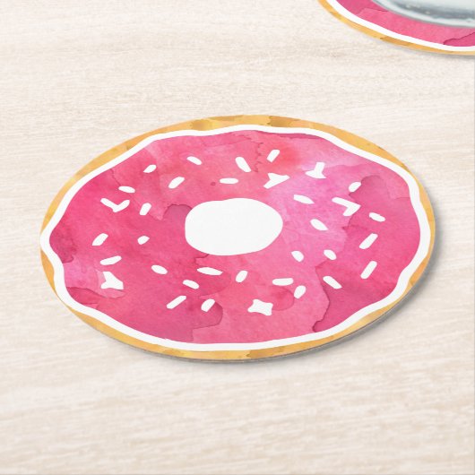 Magenta Hot Pink Donut Untersetzer (Angewinkelt)