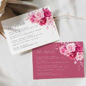 Magenta Hot Pink Floral Elegante Wedding RSVP Card