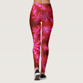 Magenta Hot Pink Psychedelic Mandelbrot Fraktal Leggings (Rückseite)