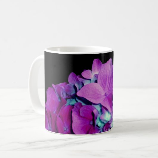 Magenta hydrangea lila kaffeetasse (Vorderseite Links)