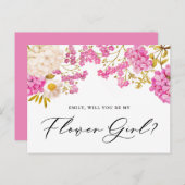 Magenta Hydrangeas werden Sie meine BlumenGirl-Kar Postkarte (Vorne/Hinten)