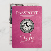 Magenta Italy Passport Save The Date (Vorne/Hinten)