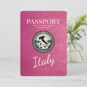 Magenta Italy Passport Save The Date (Stehend Vorderseite)