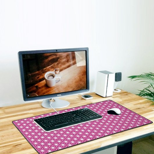 Magenta Japanese Pattern Desk Mat Schreibtischunterlage