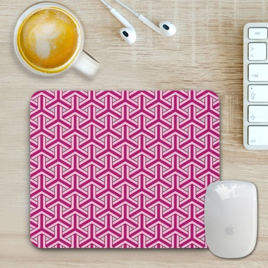 Magenta Japanisches Muster Mauspad