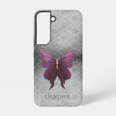 Magenta Jeweled Butterfly Damask Samsung Galaxy Hülle (Rückseite)