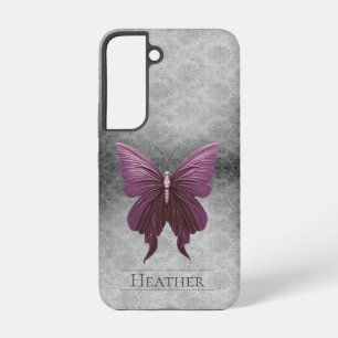 Magenta Jeweled Butterfly Damask Samsung Galaxy Hülle