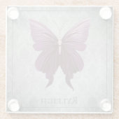 Magenta Jeweled Butterfly Glasuntersetzer (Rückseite)