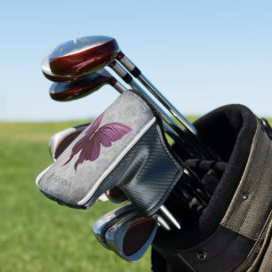 Magenta Jeweled Butterfly Golf Headcover