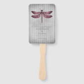 Magenta Jeweled Dragonfly Gastgeschenk Hochzeit Fächer (Vorderseite)