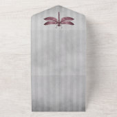 Magenta Jeweled Dragonfly Wedding All In One Einladung (Außenbereich)