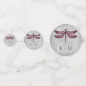 Magenta Jeweled Dragonfly Wedding Konfetti (Vorderseiten)