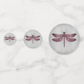 Magenta Jeweled Dragonfly Wedding Konfetti (Rückseiten)