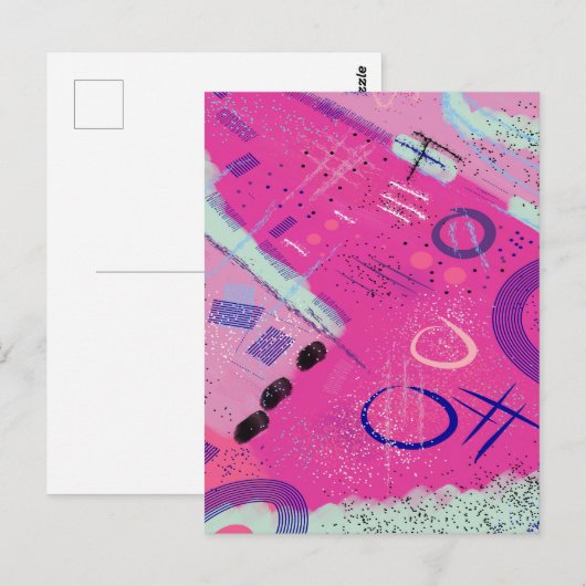 Magenta Joy Postkarte (Vorne/Hinten)