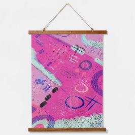 Magenta Joy Wandteppich Mit Holzrahmen