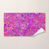Magenta-Jubiläums-Abstract-Print Badhandtuch Set (Handtuch)