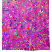 Magenta-Jubiläums-Abstract-Print Duschvorhang (Vorderseite)