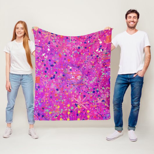 Magenta-Jubiläums-Abstract-Print Fleecedecke (Beispiel)