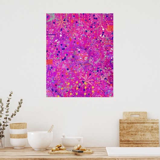 Magenta-Jubiläums-Abstract-Print  Poster (Küche)