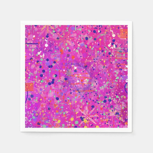 Magenta-Jubiläums-Abstract-Print Serviette (Vorderseite)