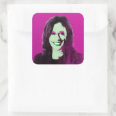 Magenta Kamala Harris Pop Art Quadratischer Aufkleber (Tasche)