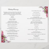 Magenta Katholic Wedding Mass Zeremonie Programm (Rückseite)